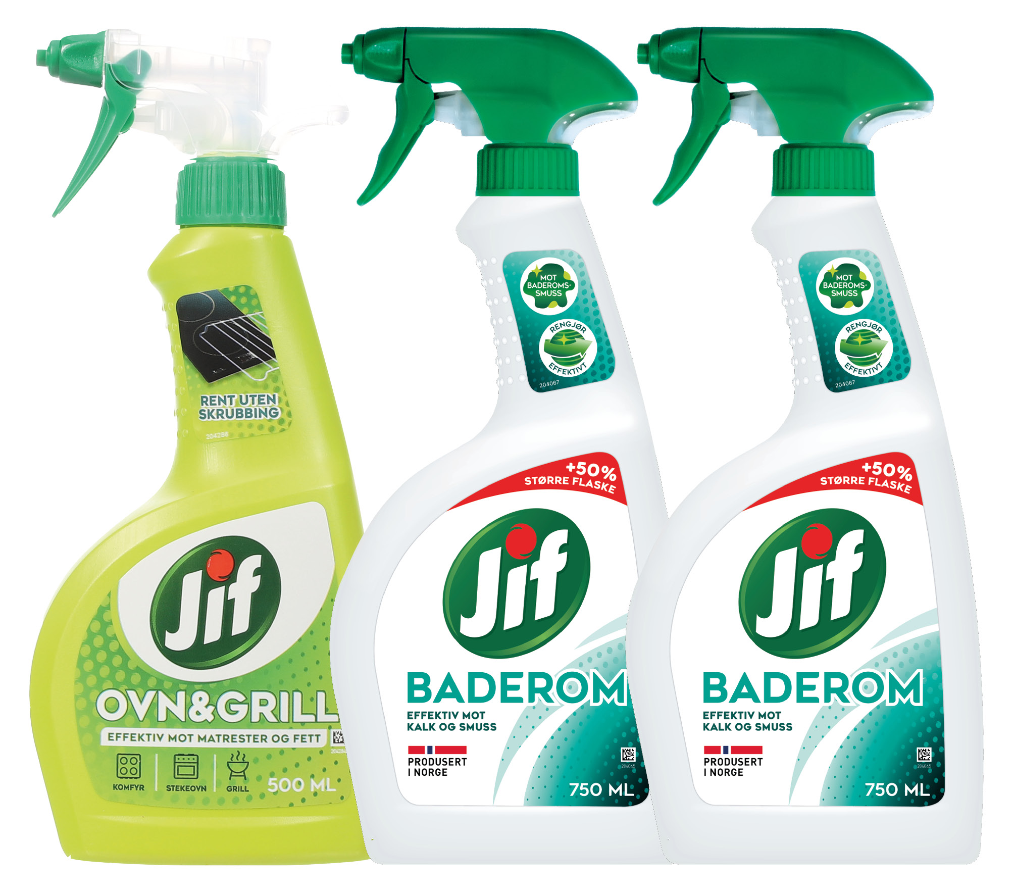 Kit med 1 ovn og grillspray og 2 baderomspray