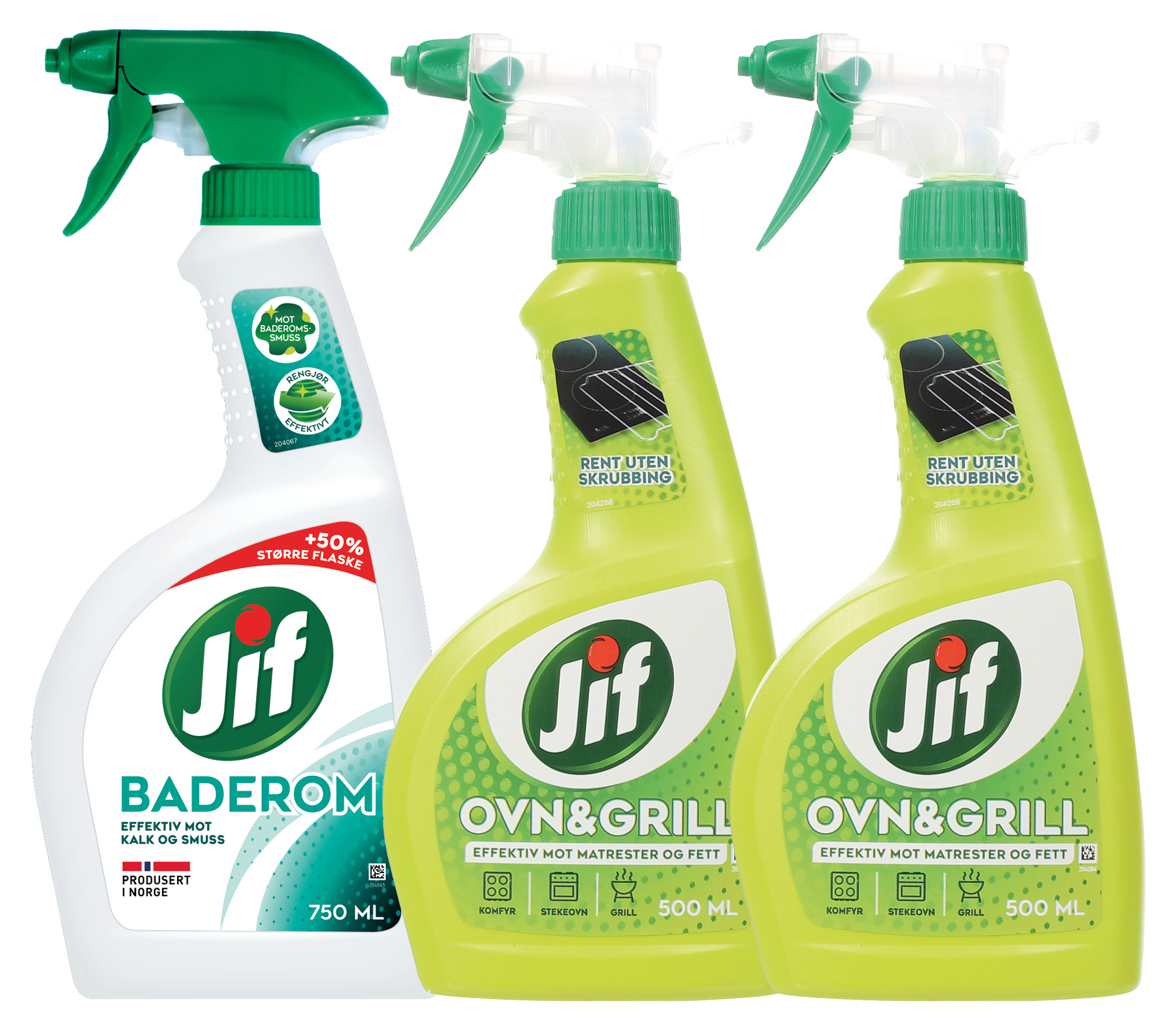 Kit med 1 baderomspray og 2 ovn og grillspray