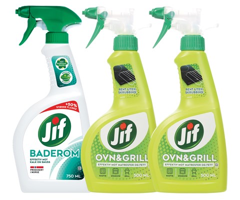 Kit med 1 baderomspray og 2 ovn og grillspray