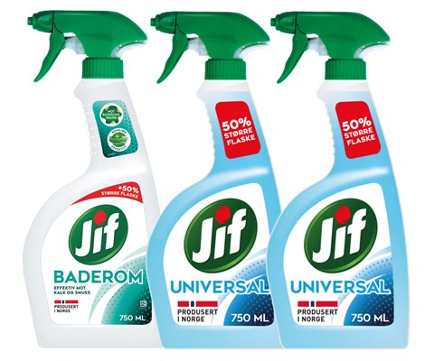 Kit med 1 baderomspray og 2 universalspray
