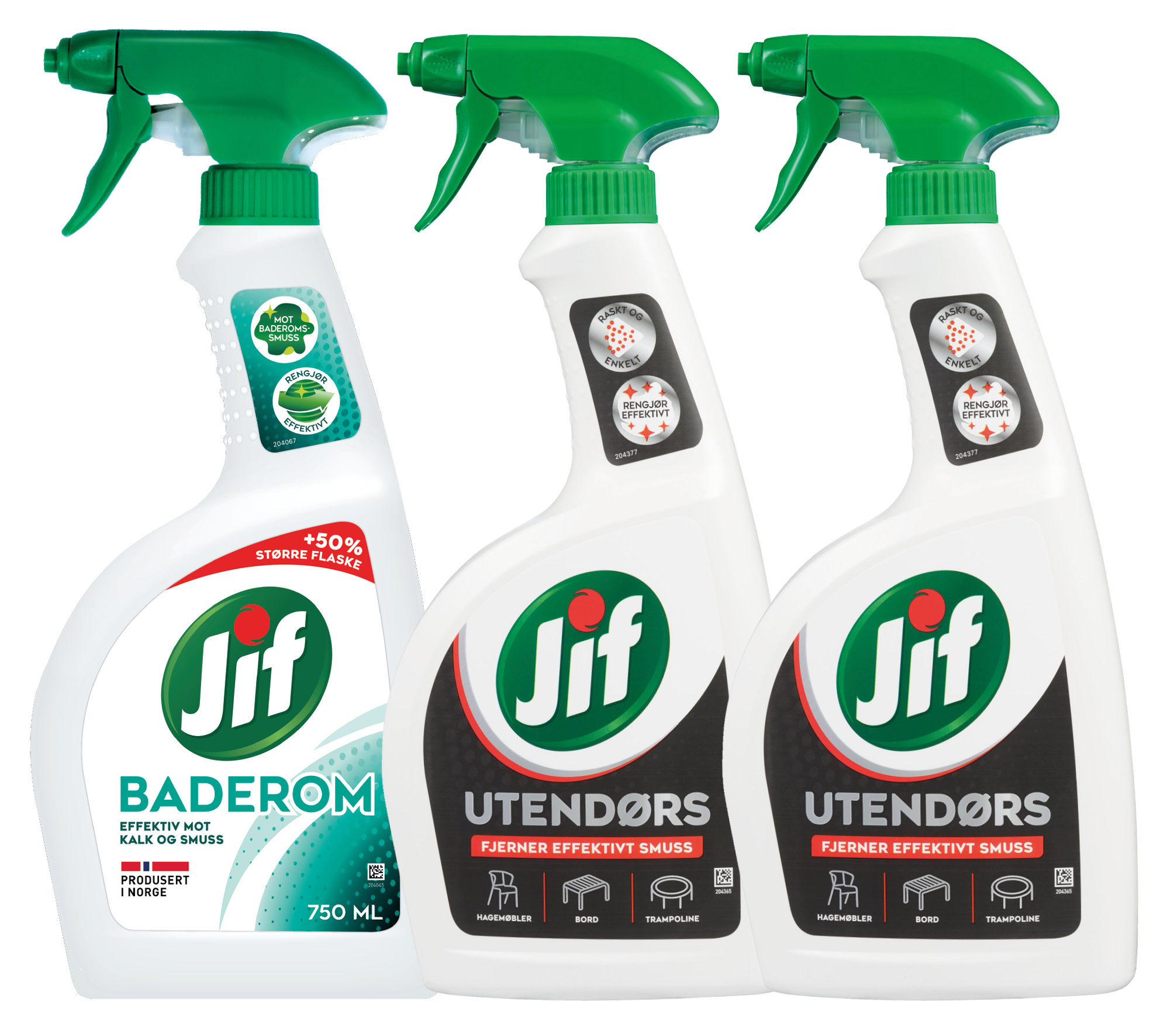 Kit med 1 baderomspray og 2 utendørspray
