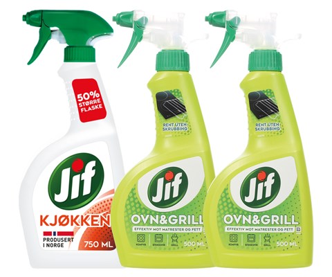Kit med 1 kjøkkenspray og 2 ovn og grillspray