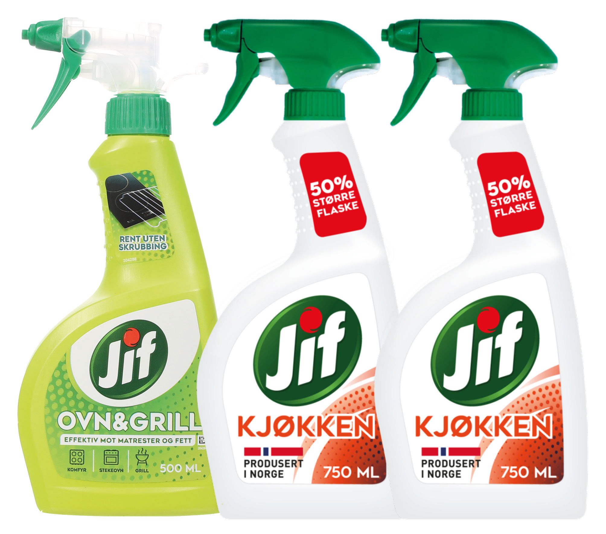 Kit med 1 ovn og grillspray og 2 kjøkkenspray