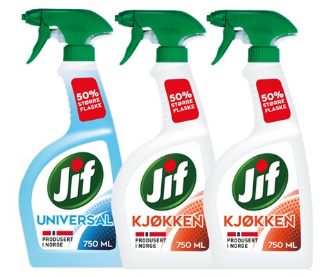Kit med 1 universalspray og 2 kjøkkenspray