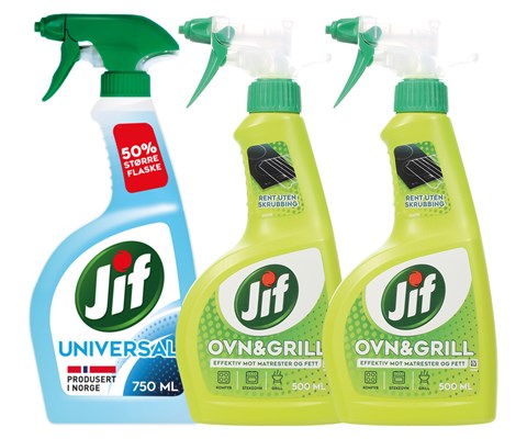 Kit med 1 universalspray og 2 ovn og grillspray