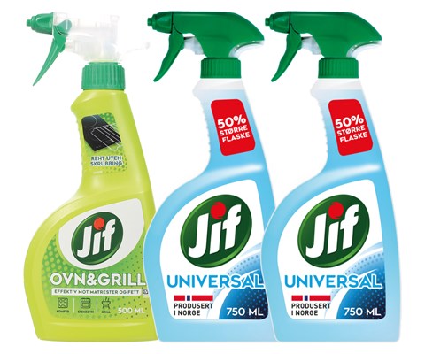 Kit med 1 ovn og grillspray og 2 universalspray