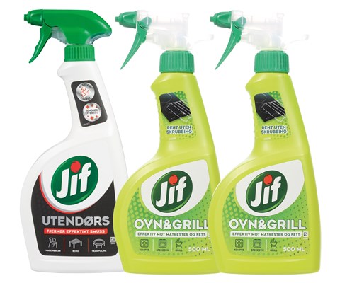 Kit med 1 utendørsspray og 2 ovn og grillspray