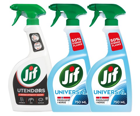 Kit med 1 utendørspray og 2 universalspray