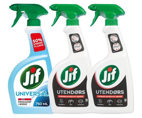 Kit med 1 universalspray og 2 utendørspray