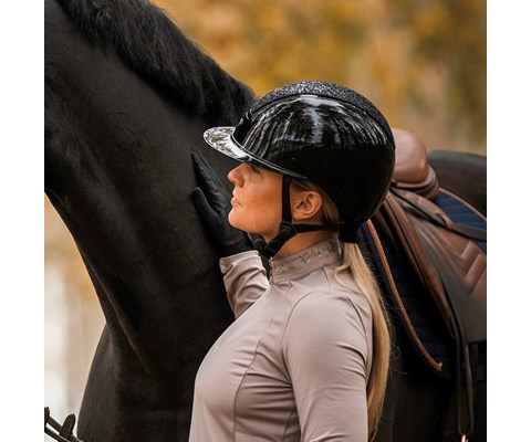 Ridehjelm med Mips svart glitter