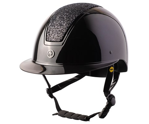 Ridehjelm med Mips svart glitter