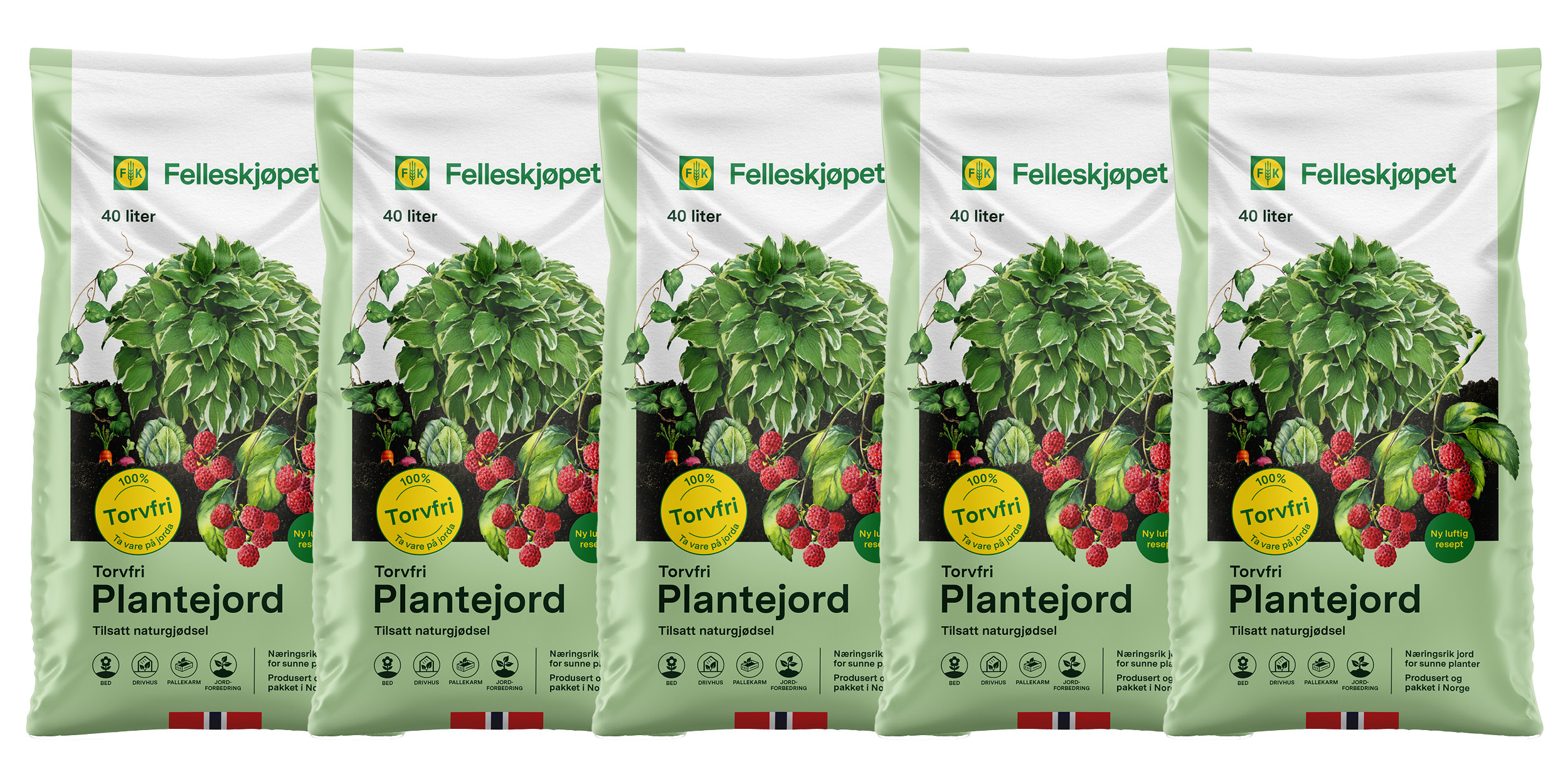 Torvfri Plantejord 40 L 5 stk
