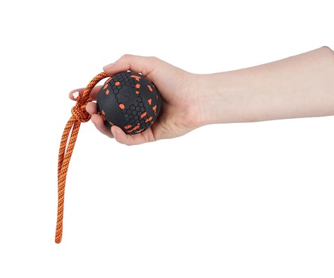 Hundeleke ball på tau D70 mm