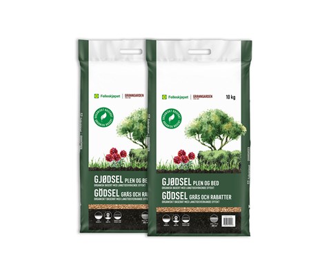 Hagegjødsel plen og bed 10 kg 2 stk