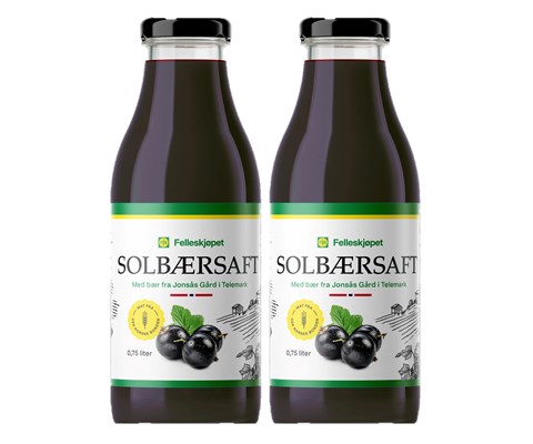 Solbærsaft 0,75 L 2 stk