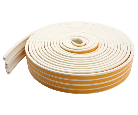 Tetningslist P 9x5,5 mm 6 m hvit