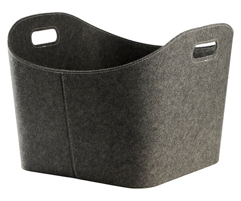 Vedkurv filt grå