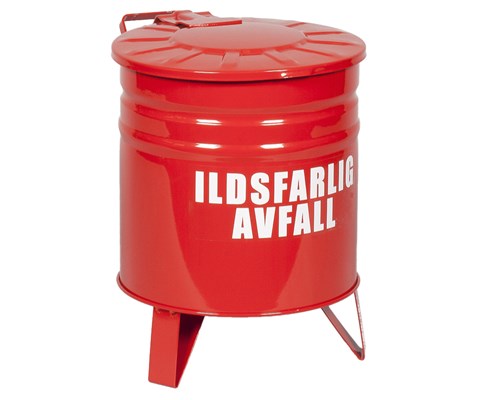Brannisolert avfallsbeholder