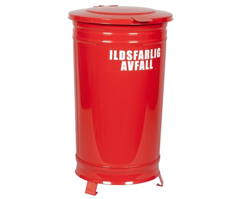 Brannisolert avfallsbeholder