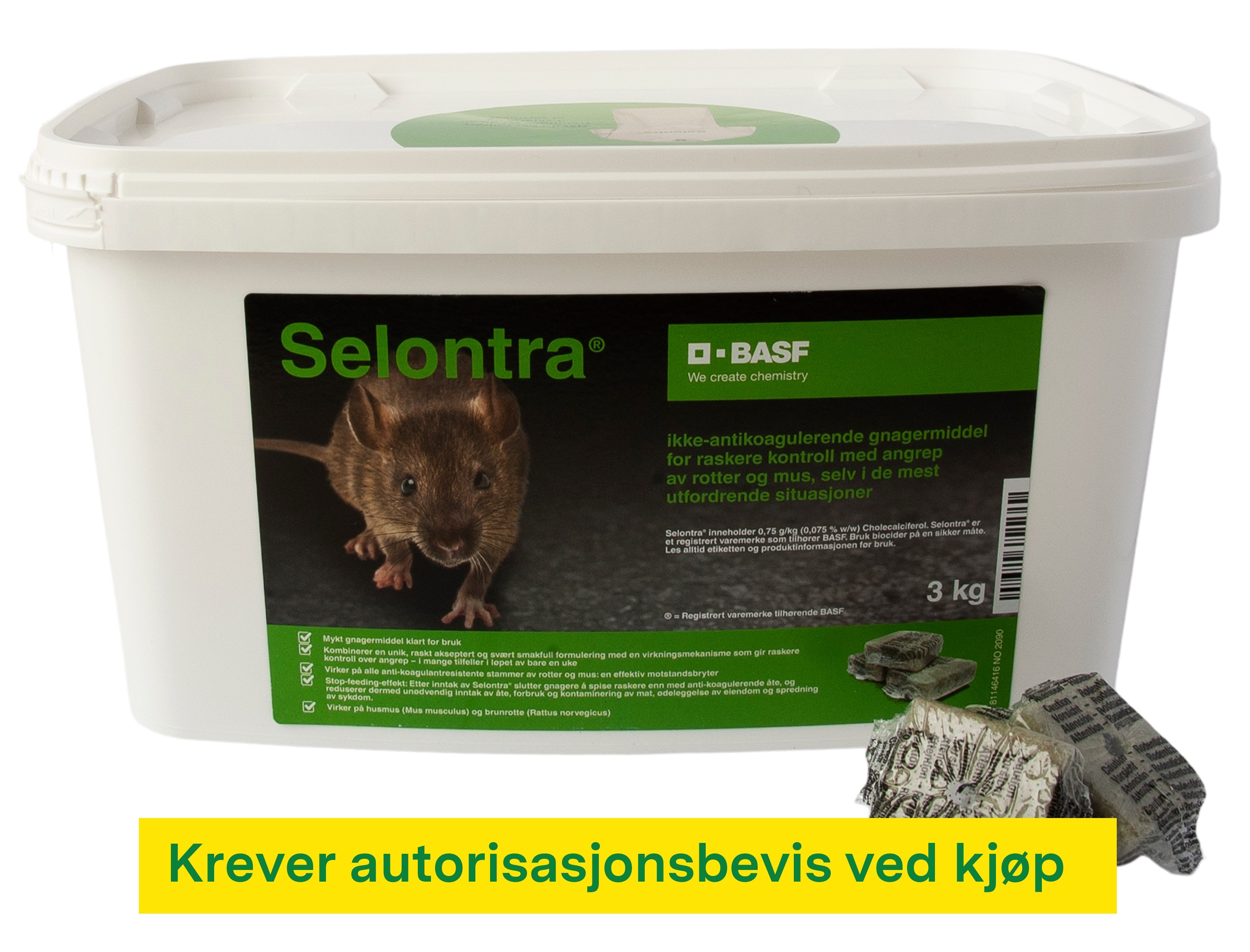 Selontra gnagermiddel 3 kg