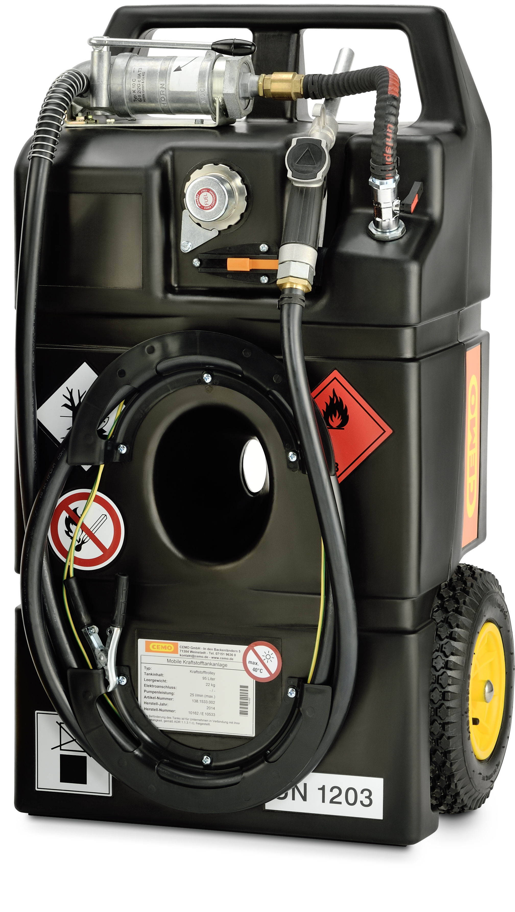 Bensintank tralle med håndpumpe 95 L