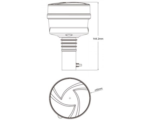Roterende varsellampe med piggfeste