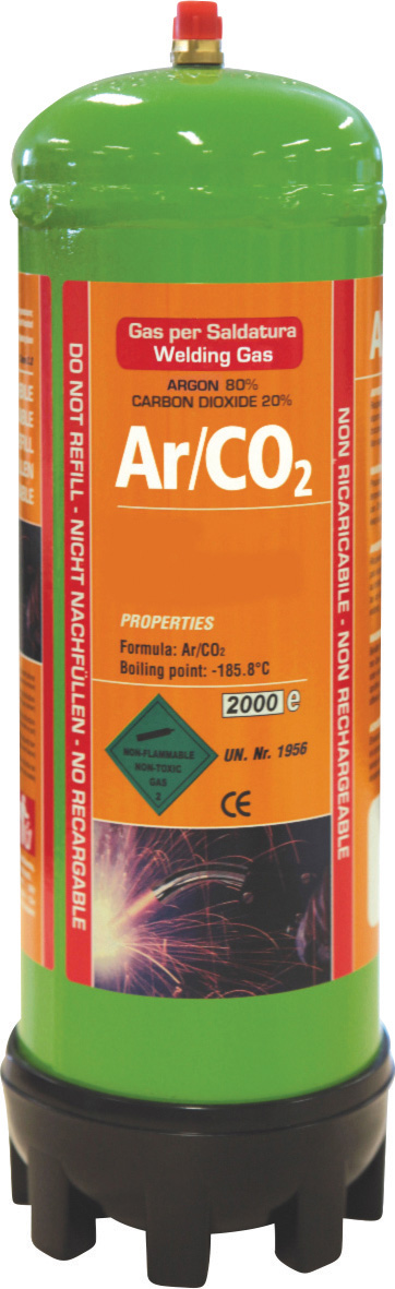 Argon CO2 engangsgassflaske 1.8 L