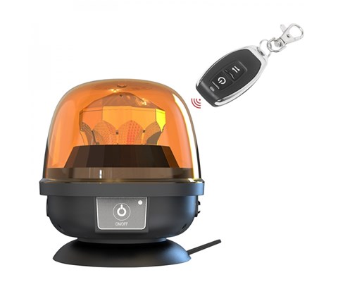 Roterende varsellampe med magnetfeste og fjernkontroll