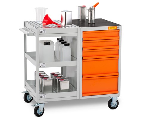 Verkstedtralle med skuffer