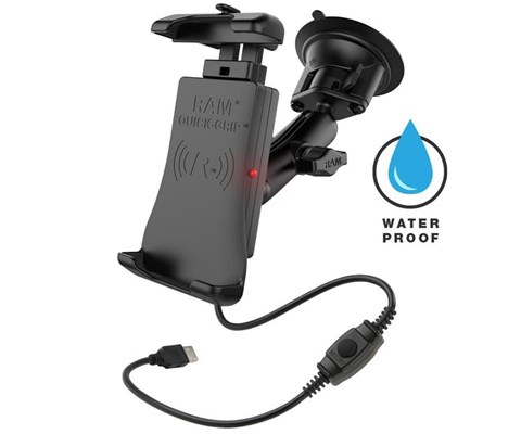 Quick-Grip vanntett og trådløs lader med sugekopp (B-ball)